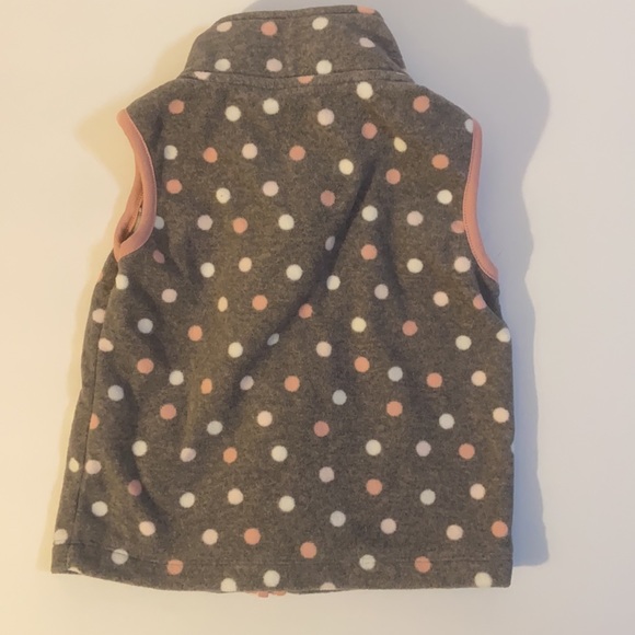 Carters gray and pink and white polkadot vest. Size 18 months - Picture 4 of 8